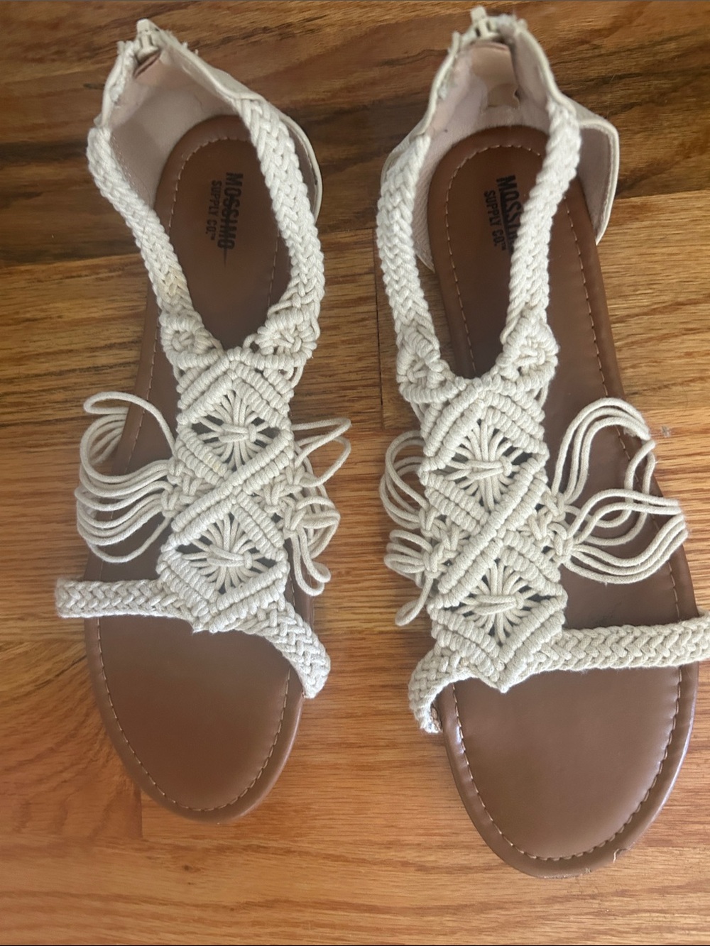 Mossimo Supply Co. Cream Macramé Gladiator Sandals